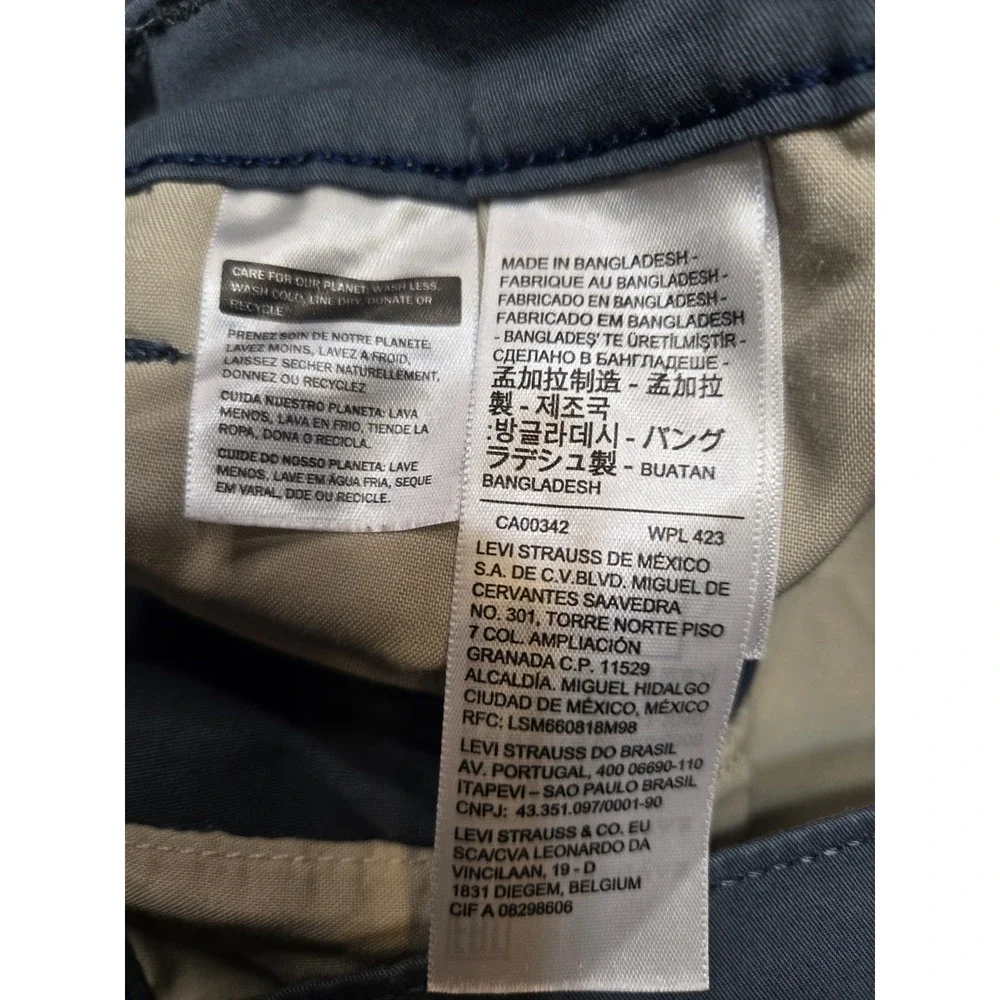 Levi's XX Chino Shorts Stretch Navy Blue Mens 40x9 Pockets Preppy‎ Comfort